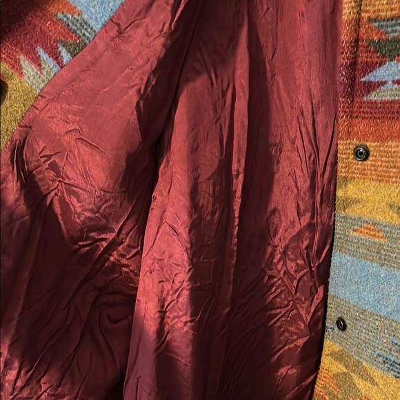 Braetan Maroon, Blue, Yellow Tribal patterned wool coat - Picture 5 of 8